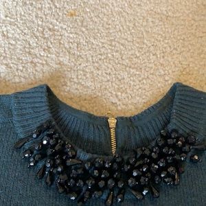 Quarter sleeve forest green sweater